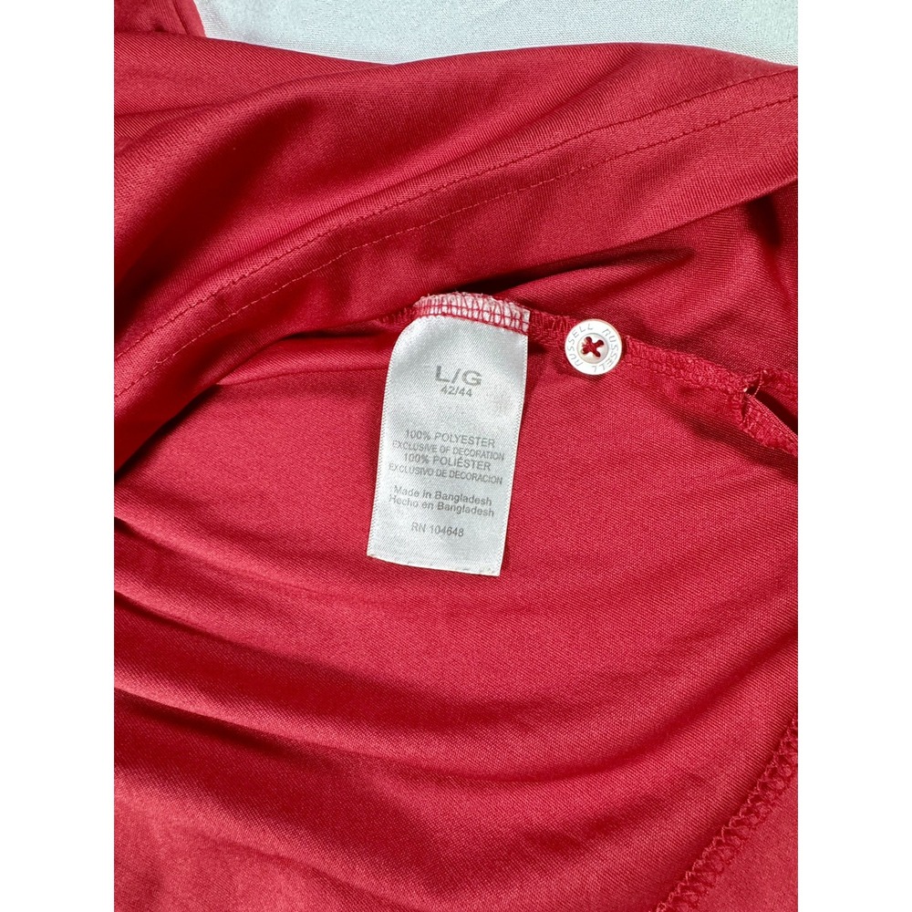 NCAA Oklahoma Sooners OU Russell Size L Red Polyester Big Logo Polo Golf‎ Shirt - Picture 8 of 9
